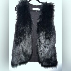 Sebby Collection Black Faux Fur Vest Size XL